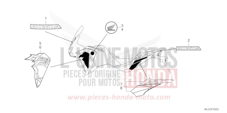 MARKE/STREIFEN (3) von Africa Twin Mechanik MAT BALLISTIC BLACK METALLIC (NHA86) von 2022